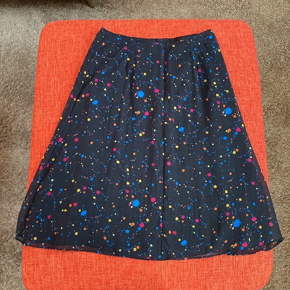 VTG Norm Thompson Neon Polka Dot Clown Silk Skirt - Picture 3 of 7